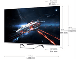 TV QLED 65 - Haier Q8 Series H65Q800UX, Smart TV (Google TV), HDR 4K, Direct LED, Dolby Atmos-Vision, Gaming 120 Hz, Negro