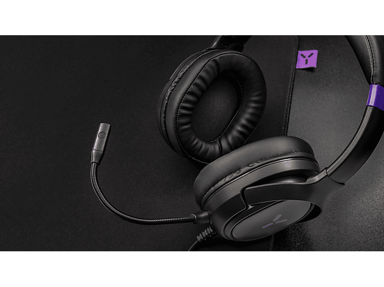 Auriculares gaming - Isy IGH-1100, Supraaurales, Cable, Micrófono Desmontable y Flexible, Negro