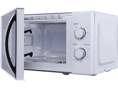 Microondas - OK OMW 2024-3 W, 700 W, 5 Niveles de Potencia, 20 l, Control Mecánico, Blanco
