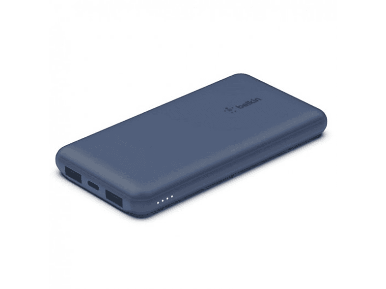 Powerbank - Belkin BPB011BTBL, 10000 mAh, Dos puertos USB-A de 12 W, Un puerto USB-C de 15 W, Azul