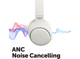 Auriculares inalámbricos - Vieta Pro Calm 2, Circumaurales, Bluetooth, Cancelación de Ruido, 60h Autonomía, Blanco