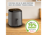 Freidora de aire - Moulinex Easy Fry Max 5L EZ245H,1500 W, 200 °C, 10 Programas, Tecnología Extra-Crisp, Temporizador, Panel Táctil LCD, Gris