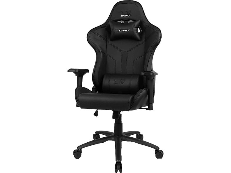 Silla gaming - Drift DR350, Polipiel, Reposabrazos 4D, Ruedas silenciosas, Inclinación, Negro