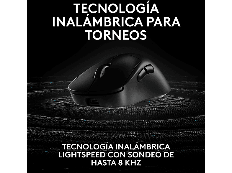 Ratón gaming - Logitech Pro X Superlight 2 DEX, 44.000 ppp, Lightspeed, Interruptores Lightforce, 95h batería, Sensor Hero 2, 60 gramos, Negro