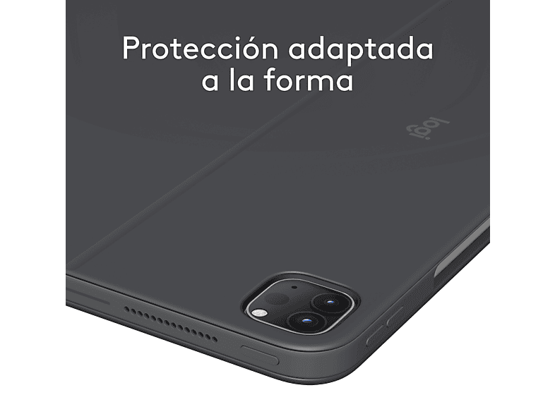 Funda con teclado - Logitech Combo Touch iPad Pro 13 inch, Retroiluminación, Accesos directos, Teclado extraíble, 4 modos de uso, Trackpad, Negro
