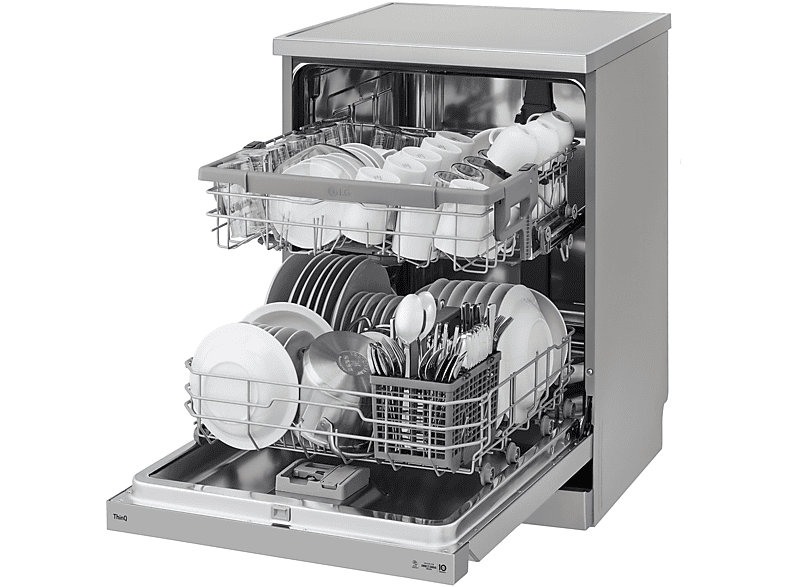 Lavavajillas - LG DF242FPS, Independiente, 14 programas, Lavado a vapor, 60 cm, Inox antihuellas