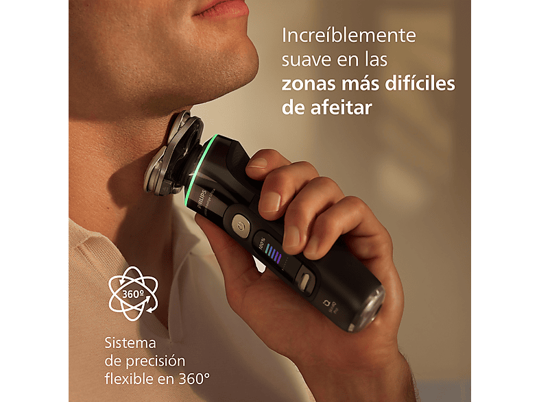 Afeitadora - Philips i9000 Prestige Ultra XP9400/31, Afeitado en seco/mojado con tecnología SkinIQ Pro, Sensor IA de presión y control, App smartphone