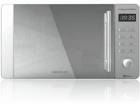Microondas - Cecotec ProClean 5120 Mirror, Grill, 700W, 20 L, 8 programas, Inox