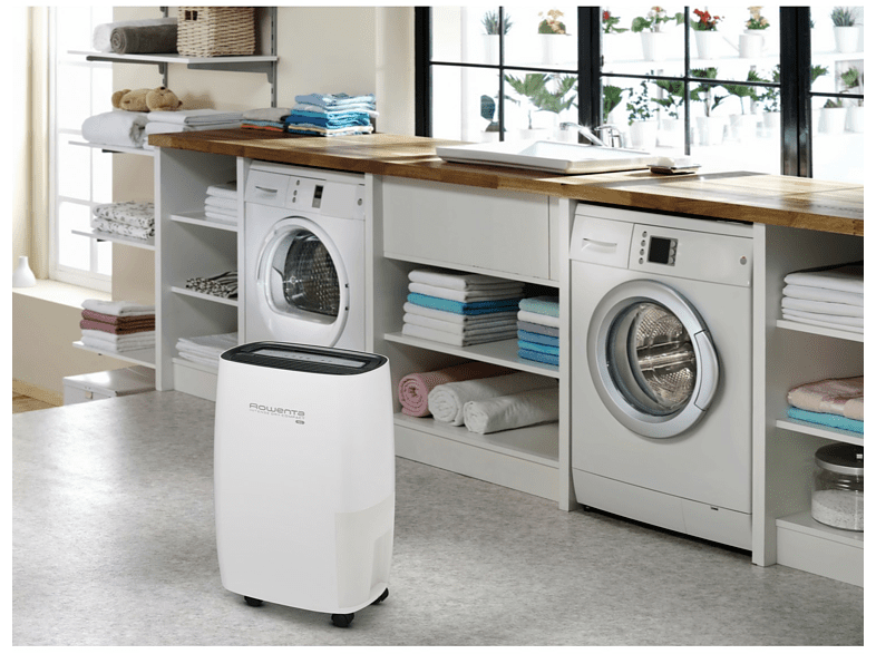 Deshumidificador - Rowenta DH4236, 100 m³, 16 l, Linen Dry, Filtro para Alérgenos, Filtro Antipolvo, Blanco