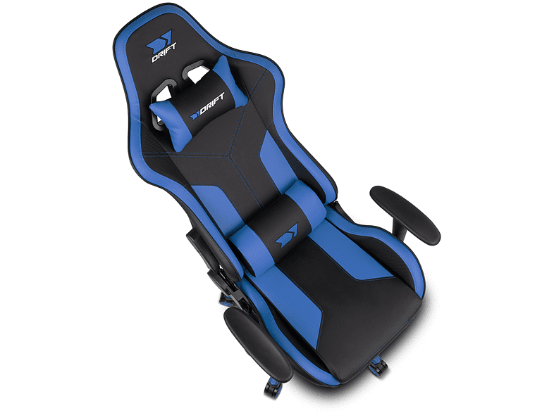 Silla gaming - Drift DR90 Pro V8, 2D (regulable en altura y anchura), Hasta 150 kg, Azul
