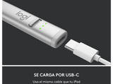 Stylus pen - Logitech Crayon, lápiz digital para iPad con tecnología Apple Pencil, precisión de píxel y punta inteligente dinámica con carga rápida