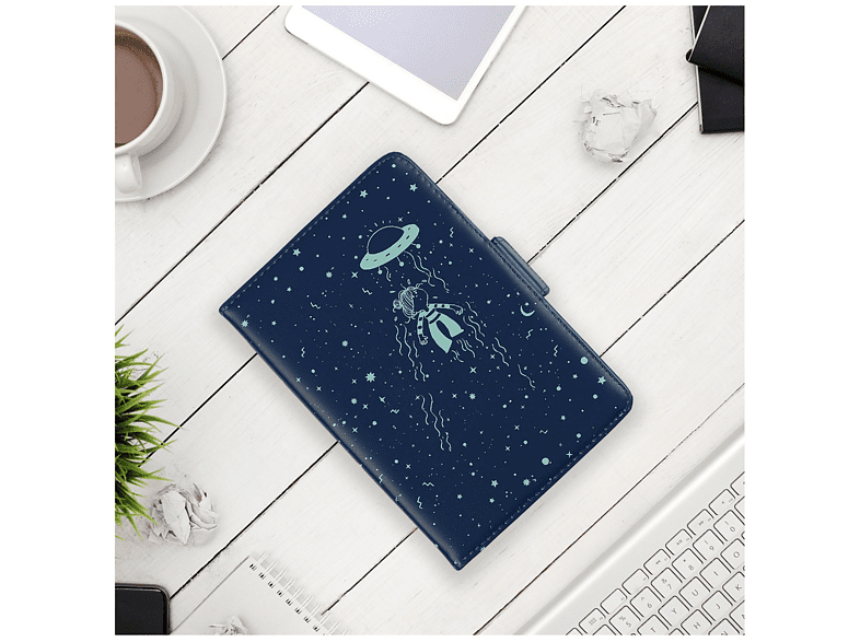 Funda eBook - La Volátil Ovni, Para eBook de 6, Tipo libro, Azul