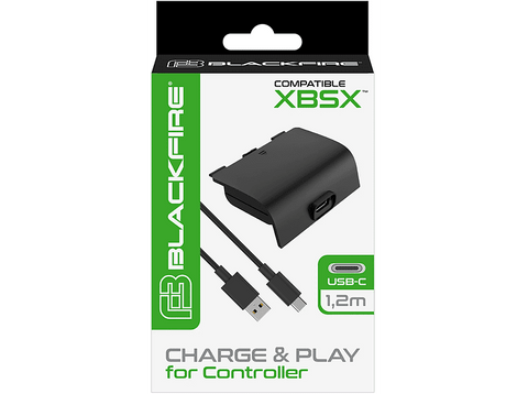 Accesorios Xbox Series - Ardistel BlackFire, Batería recargable + Cable, 700mAh, 1.2 m, Negro