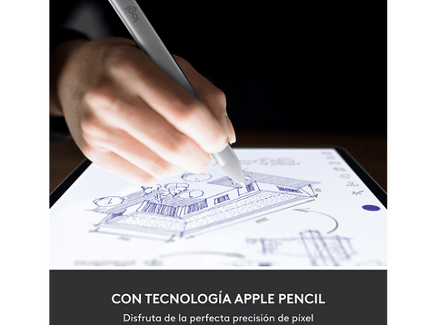 Stylus pen - Logitech Crayon, lápiz digital para iPad con tecnología Apple Pencil, precisión de píxel y punta inteligente dinámica con carga rápida