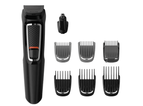Afeitadora - Philips Multigroom Series 3000 MG3730/15, Multifunción, 8 en 1, 60 min, Seco y húmedo, Negro