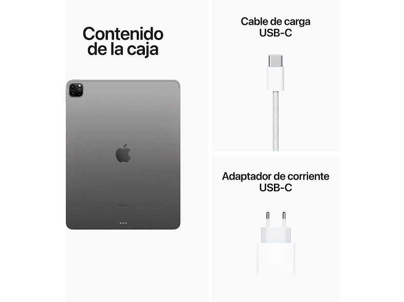 Apple iPad Pro (2022 6ª gen.) 256 GB, Gris espacial, 12.9, WiFi+CELL, Liquid Retina XDR, 8 GB RAM, Chip M2, iPadOS 16