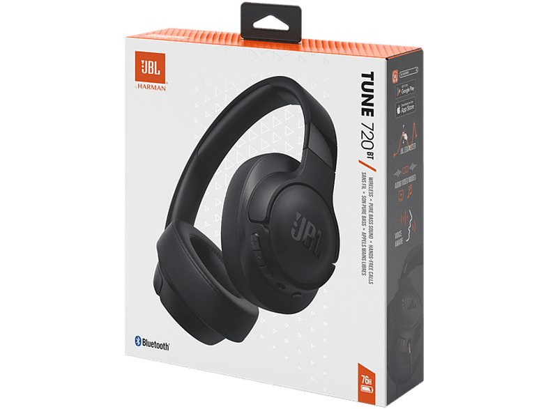 Auriculares inalámbricos - JBL Tune 720BT, Bluetooth 5.3, Autonomía 76 h, Plegables, Negro