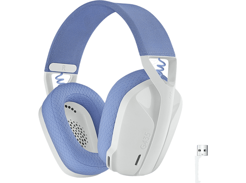 Auriculares gaming - Logitech G G435, 20 Hz -20 KHz, 45 Ohms, 83.1 dB, Autonomía 18 h, Micrófono, Blanco