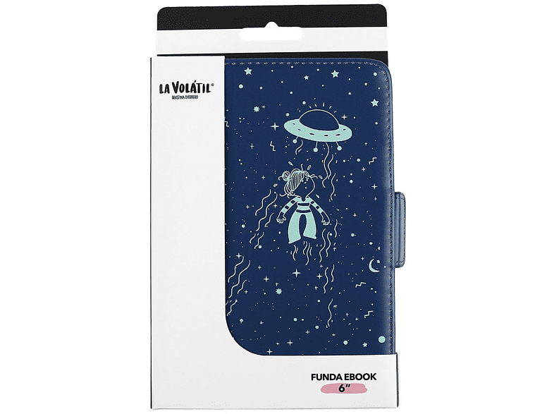 Funda eBook - La Volátil Ovni, Para eBook de 6, Tipo libro, Azul