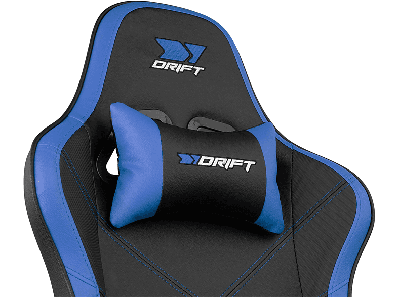 Silla gaming - Drift DR90 Pro V8, 2D (regulable en altura y anchura), Hasta 150 kg, Azul