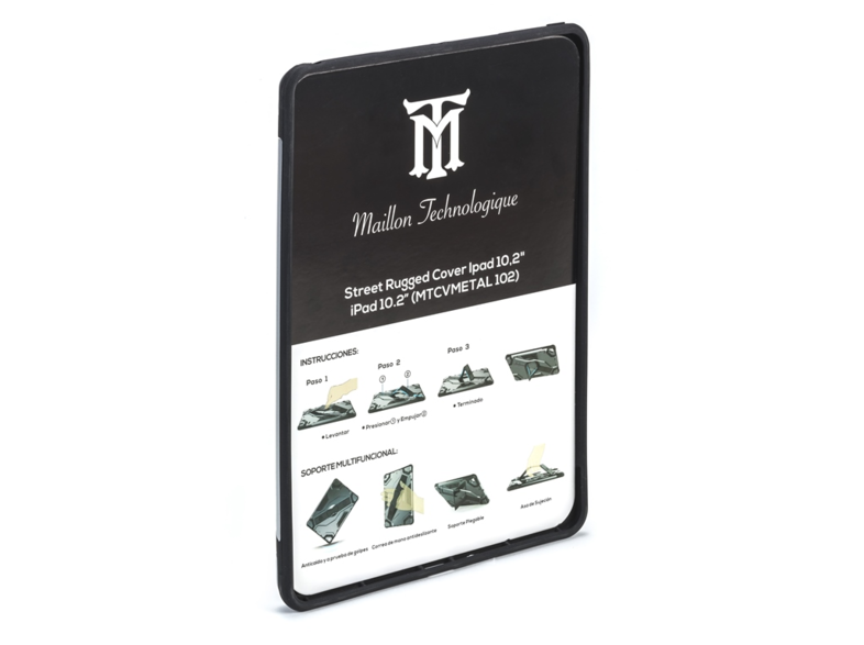 Funda Tablet - Maillon Street Rugged Cover, Para iPad 10.2” 7th Generation, Gris, Negro