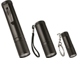 Linterna - ISY IFS-1000, Pack de 3 linternas, Tamaños L M S, Negro