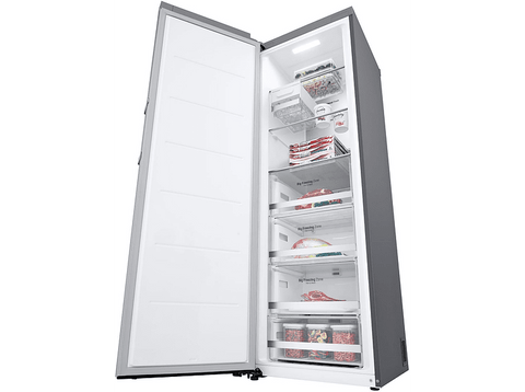 Congelador vertical - LG GFM61MBCSF, 324 l, Total No Frost, 186 cm, Inox texturizado antihuellas