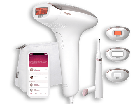 Depiladora IPL - Philips Lumea Advanced BRI923/00, Luz pulsada profesional, Cara y cuerpo, Sensor tono piel