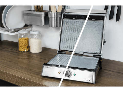 Grill - Cecotec ROCK'NGRILL PRO, 2000W, Antiadherente, Temperatura regulable, Placas reversibles