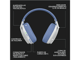 Auriculares gaming - Logitech G G435, 20 Hz -20 KHz, 45 Ohms, 83.1 dB, Autonomía 18 h, Micrófono, Blanco
