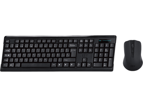 Pack Teclado + Ratón - ISY IDE-2500-ES, Inalámbrico, 2.4 GHz, USB, Negro