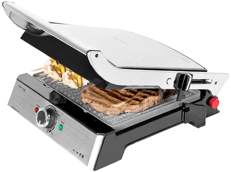 Grill - Cecotec ROCK'NGRILL PRO, 2000W, Antiadherente, Temperatura regulable, Placas reversibles