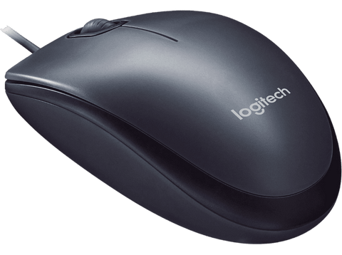 Ratón con cable - Logitech M90, conexión USB, color negro