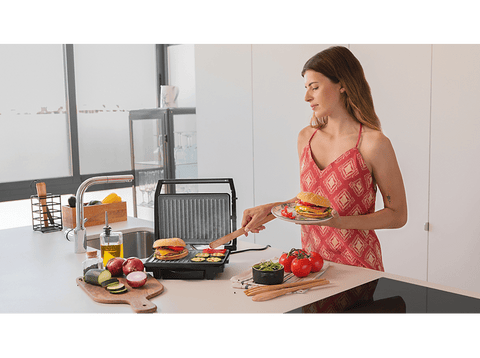 Grill - Cecotec Rock’nGrill 1000 Dark, 1000 W, Antiadherente, Altura adaptable, Dark Inox