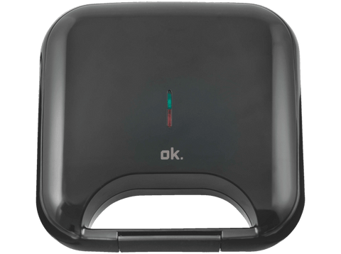 Sandwichera - OK OSM 1111, 750W, 2 Sandwiches, Negro