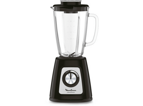 Batidora de vaso - Moulinex LM435810, 1.75L, 6 Cuchillas, Cristal, Negro