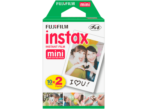 Película fotográfica - Fujifilm Instax Mini Brillo, 2 x 10 hojas, Blanco