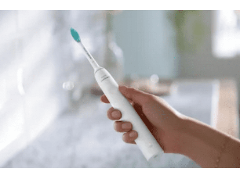 Cepillo eléctrico - Philips 1100 Series HX3651/13, Autonomía 14 días, Tecnología sónica, Blanco