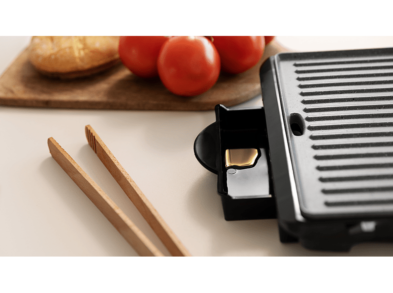 Grill - Cecotec Rock’nGrill 1000 Dark, 1000 W, Antiadherente, Altura adaptable, Dark Inox