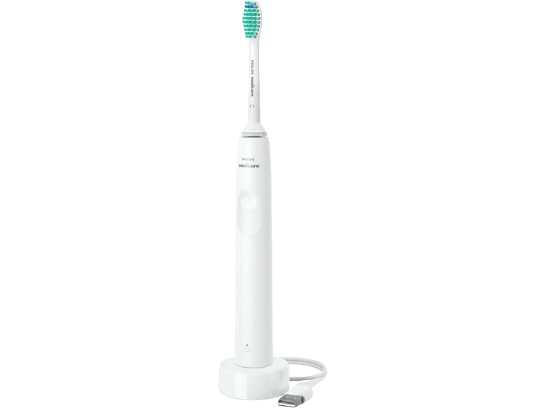 Cepillo eléctrico - Philips 1100 Series HX3651/13, Autonomía 14 días, Tecnología sónica, Blanco