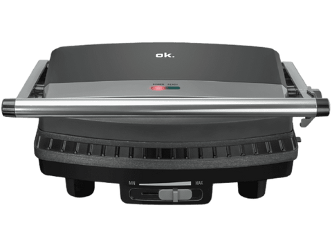 Grill  - OK OCG 1520, 1500 W, Termostato, Bandeja de goteo extraíble, Negro