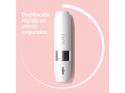 Depiladora facial - Braun Face Mini FS1000, Rápida y suave, Fácil de llevar, Con luz, Blanca