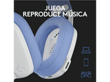 Auriculares gaming - Logitech G G435, 20 Hz -20 KHz, 45 Ohms, 83.1 dB, Autonomía 18 h, Micrófono, Blanco