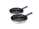 Set de sartenes - Tefal Daily Cook, 2 sartenes, 20 y 26 cm, Antiadherentes, Acero inoxidable