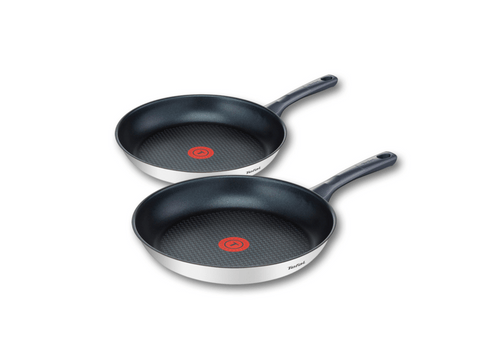 Set de sartenes - Tefal Daily Cook, 2 sartenes, 20 y 26 cm, Antiadherentes, Acero inoxidable