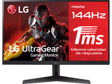 Monitor gaming - LG 24GN60R-B, 23,8, Full-HD, 1 ms, 144Hz, HDMI x2 , Display Port x1, Negro