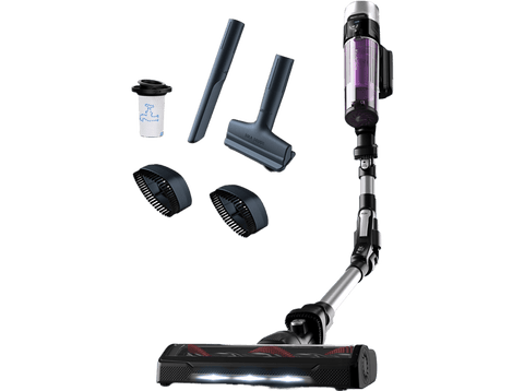 Aspirador escoba - Rowenta RH2039WO X-Force Flex 9.60 Allergy, 200 W, 0.4 L, 45 min, Tecnol. Ciclónica, 3 modos, Multisuperficie, Ultraligera, Púrpura