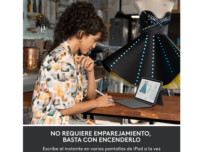 Stylus pen - Logitech Crayon, lápiz digital para iPad con tecnología Apple Pencil, precisión de píxel y punta inteligente dinámica con carga rápida