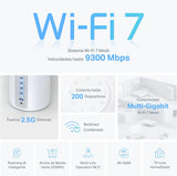 Sistema WiFi Mesh - TP-Link Deco BE65 (2 Pack), Wi-Fi 7 Tribanda BE9300, 4 Puertos 2.5 Gbps, IA, Seguridad Avanzada