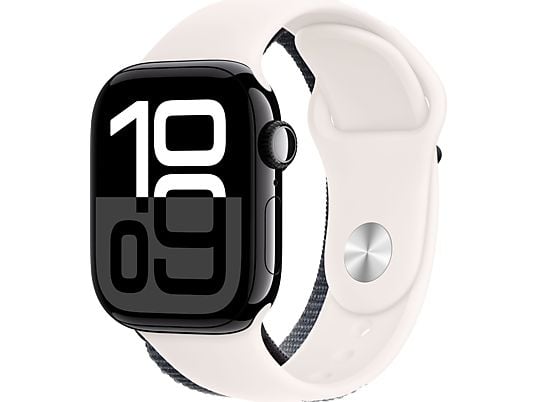 Apple Watch Series 10 (2024), GPS + Cellular, 42 mm, Gesto de doble toque, Caja de aluminio Oro rosa, Correa deportiva Rosa rubor, Talla S/M